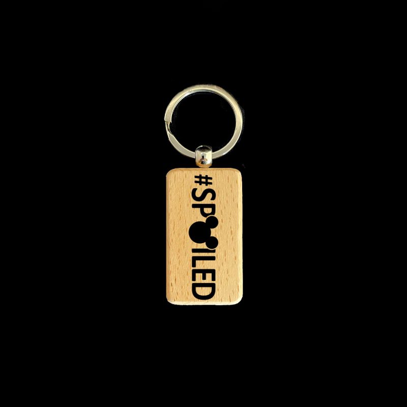 # Spoiled Rectangular Wooden Keychain