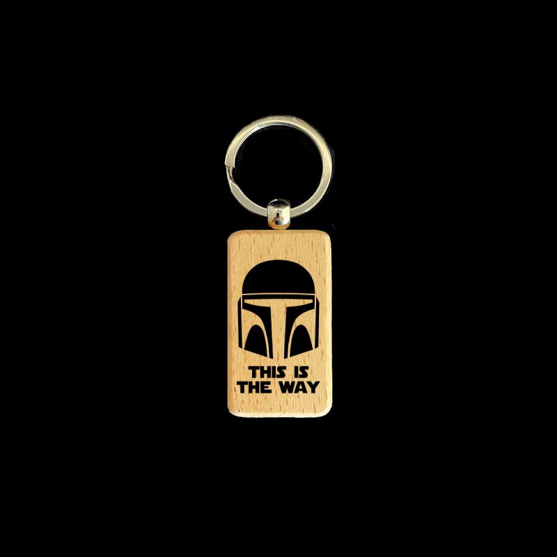 This is the Way Rectangular Wooden Keychain
