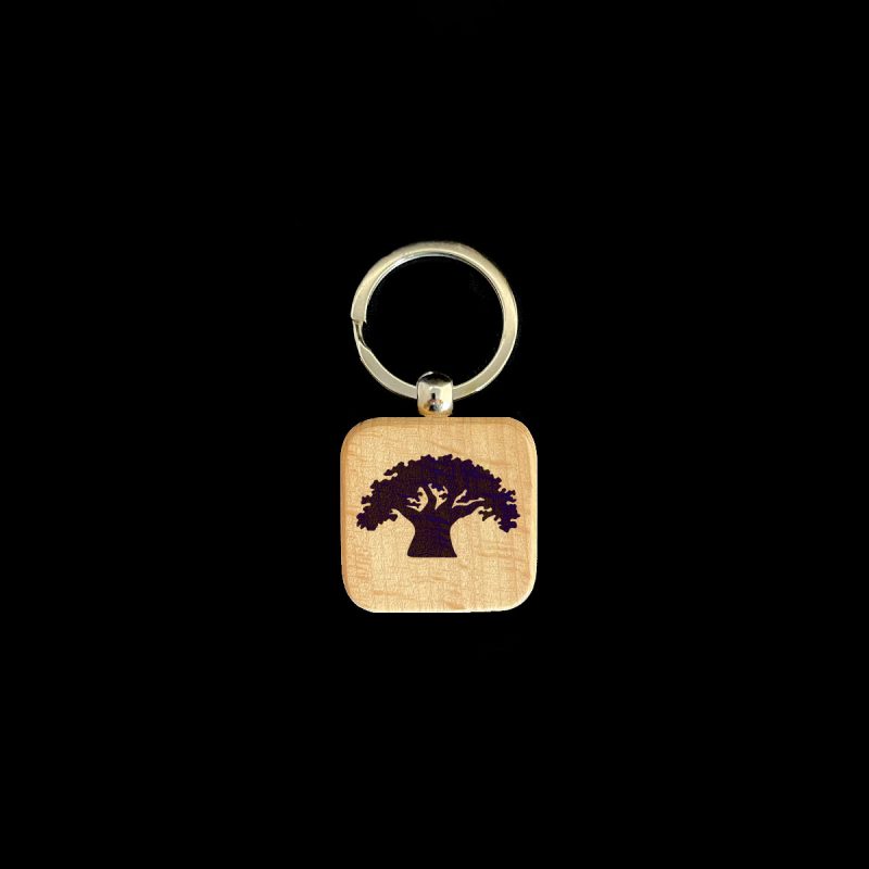 Tree of Life Square Wooden Keychain
