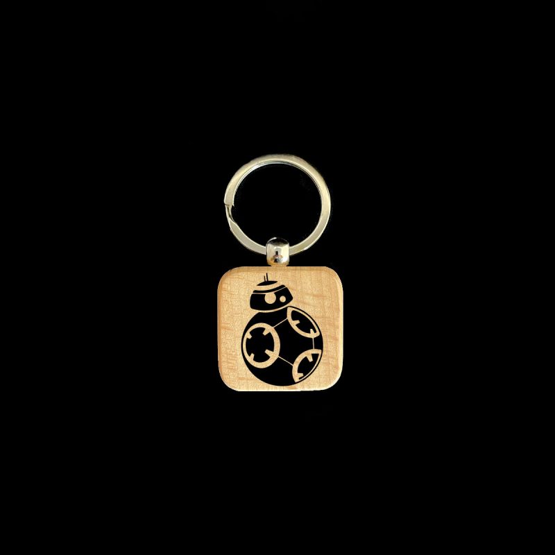 BB-8 Square Wooden Keychain