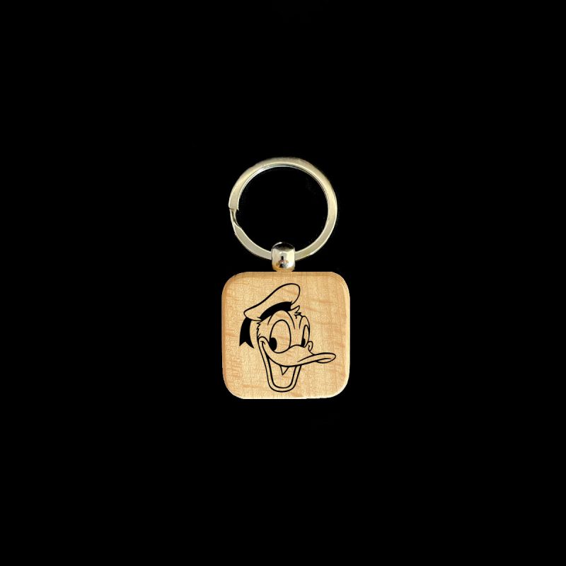 Donald Square Wooden Keychain
