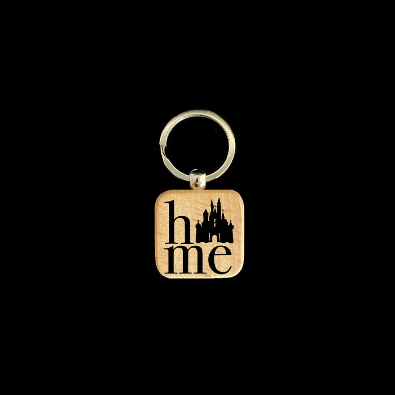 Home Square Wooden Keychain