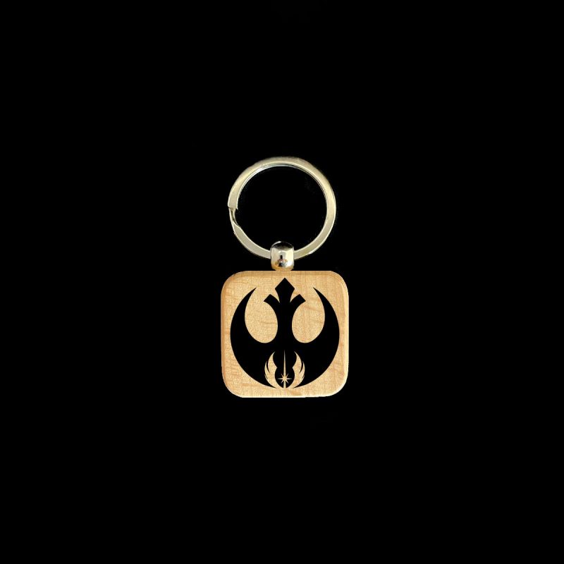 Rebel Alliance Square Wooden Keychain