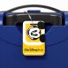 photo of WDW Annual plastic luggage tag on blue suitcase